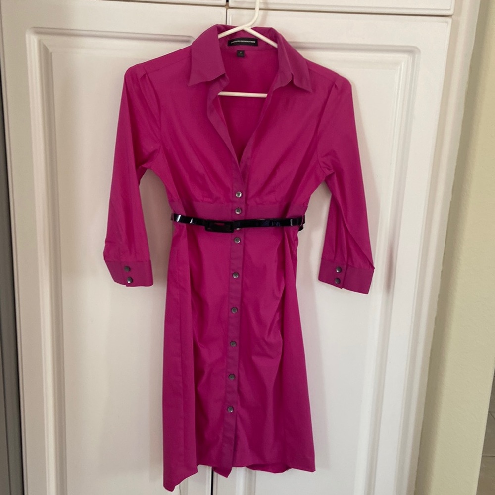 Express  design studio, Hot  Pink button up size 0 worn once or twice 3/4 sleeve